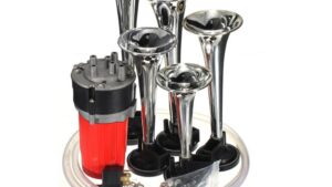 Bocina 5 Cornetas C/Compresor Aire Para Auto Camioneta 12V / Cromadas / Sonido ¨DIXIELAND¨ - Mod.W23