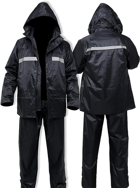 Equipo Lluvia - Pilot Completo Impermeable / Pantalón & Chaqueta C/Capucha & Puños Elásticos / Bandas Reflectoras / Azul Oscuro / Incluye Sobre Porta Pilot / UYUSTOOLS-Eco-T - Mod.A02U - Imagen 5