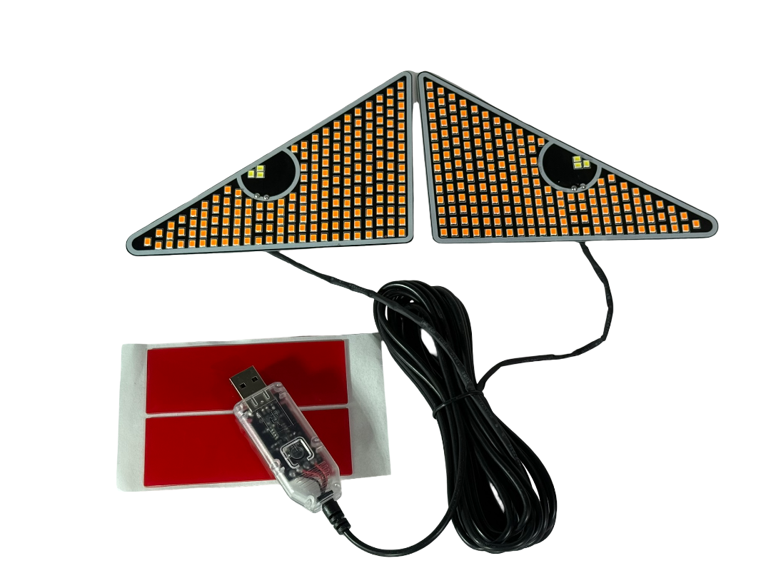 Juego Ojos Leds Decorativos P/Luneta Trasera Auto / Motor / Colores : Naranja o Rojo / Tipo Diablo Mod.LY1/2