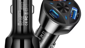 Cargador Auto Carga Rapida / 55w / 2 Puertos Usb 3.1A + 1 Puerto TipoC / 12v-24v / Celular GPS Encendedor / Negro - Mod.2U3C