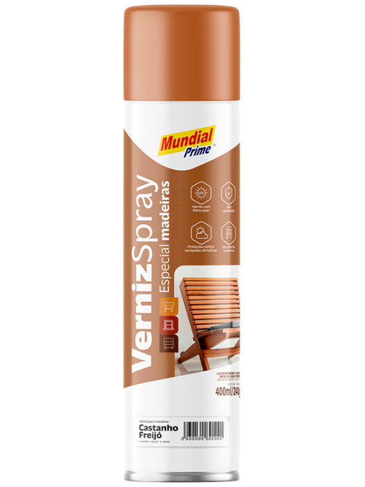 Aerosol Barniz Madera / Protector UV / Mundial Prime / Secado Rápido / 400ml - Colores : Natural - Mogno - Imbuia - Cerejeira - Cast. Freijo - Imagen 8