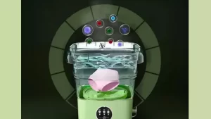 Mini Lavadorropas / Cesto Centrifugador / Portátil Telescópica 11L 220v / Colores Verde-Purpura - Mod.XP18