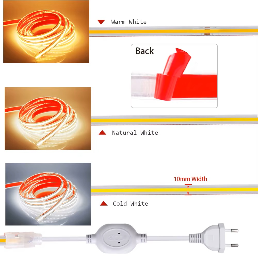 Rectificador / Transformador 220v P/Tira Cable Led Neon Continua COB Autoadhesiva - Mod.20101/20203 - Imagen 5