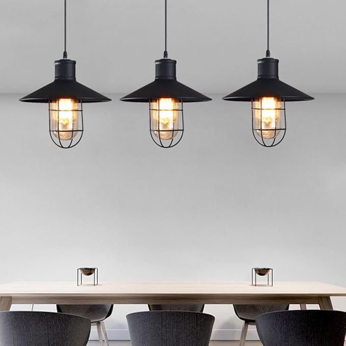 Plafon Luminaria Aplique Colgante Techo / Metal Forjado / Pantalla & Jaula Lampara - 30cmx27cm / Color Negro / Vintage / (No Incluye Lampara) - Mod.38121 - Imagen 12