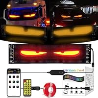 Pantalla Mini Panel Led /Autoadhesivo P/Luneta-Parabrisas Automóvil Ojos Leds / Texto / Símbolos / Advertencias / Emoticons / Programable / Etc. - Conexión Puerto USB / Control - Celular Bluethoot / Ventanas Hogar / Negocio / Oficina - 110mmx348mm - Mod.1241 - Imagen 3