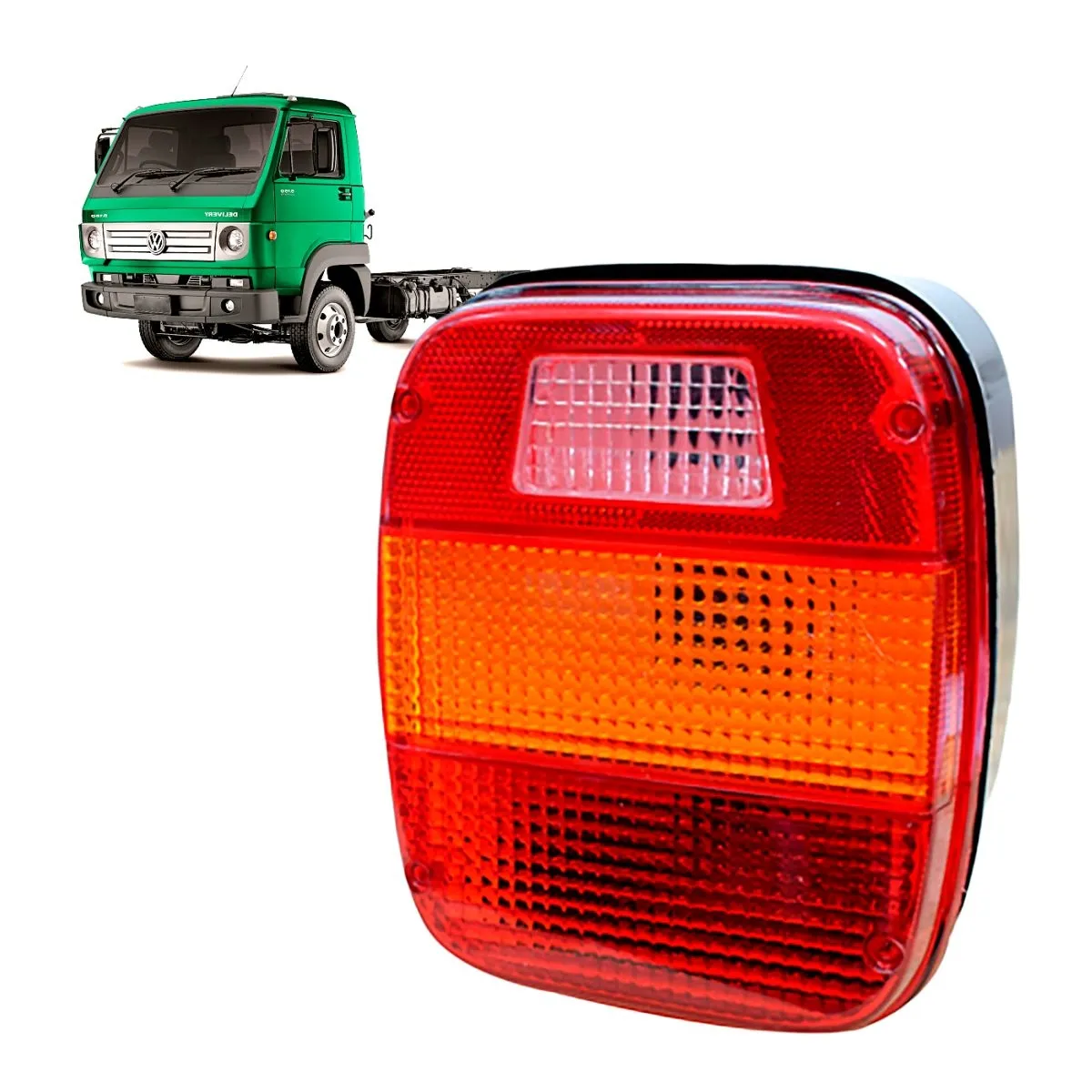 Farol Trasero Trailer Camion Motos 12v / Luces : Posición / Freno / Señalero / Marcha Atrás / Lámparas Halógenas / Cuadrado /19cmx16cm / Precio Unitario - Mod.4017 - Imagen 5