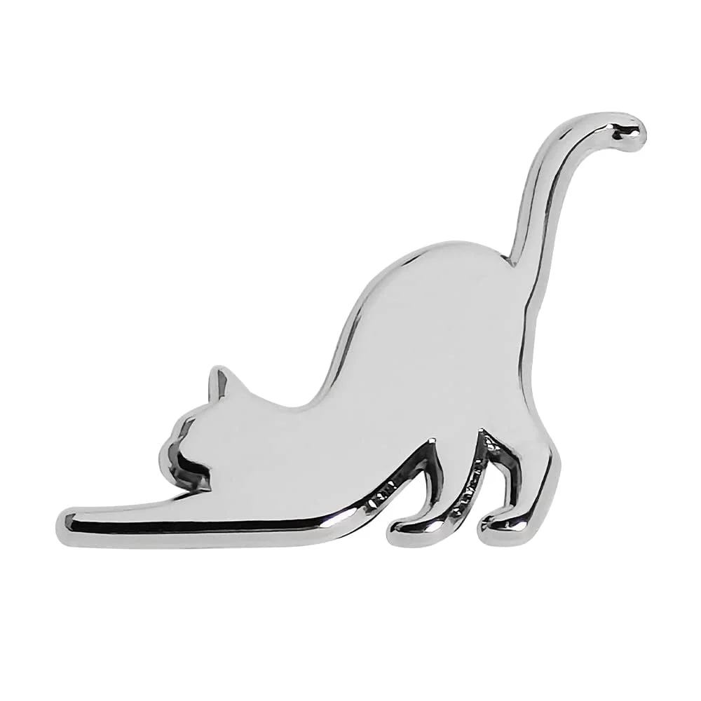 Sticker Insignia Emblema Metálico Autoadhesivo Relieve 3D - Gato / Decorativo / Negro-Rojo-Silver Brillantes / 6.2cmx4.3cm / x Unidad - Mod.CAT20 - Imagen 4