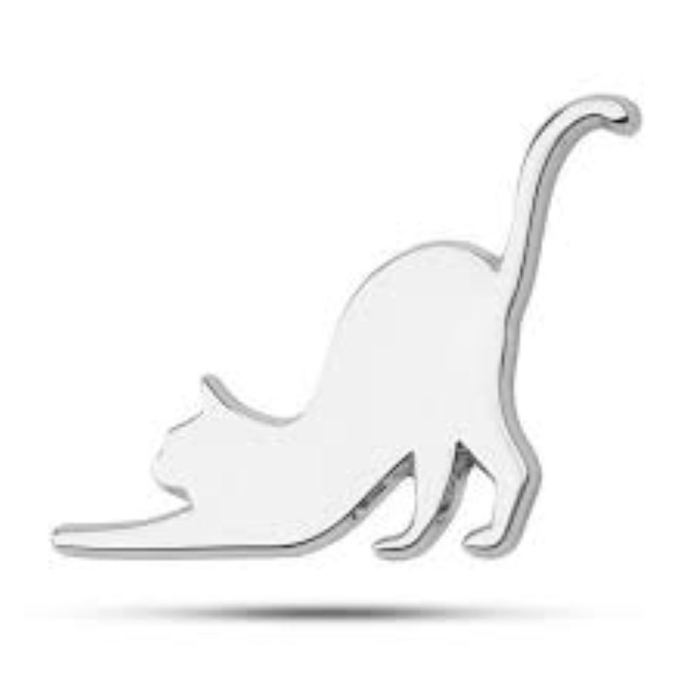 Sticker Insignia Emblema Metálico Autoadhesivo Relieve 3D - Gato / Decorativo / Negro-Rojo-Silver Brillantes / 6.2cmx4.3cm / x Unidad - Mod.CAT20 - Imagen 15