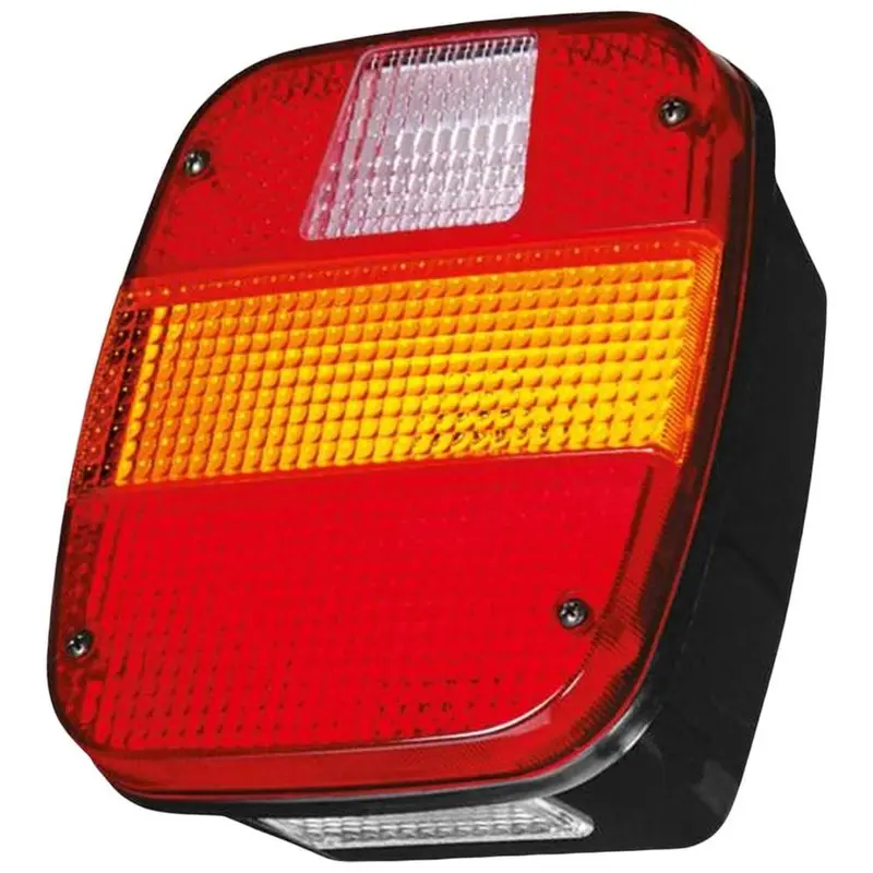 Farol Trasero Trailer Camion Motos 12v / Luces : Posición / Freno / Señalero / Marcha Atrás / Lámparas Halógenas / Cuadrado /19cmx16cm / Precio Unitario - Mod.4017