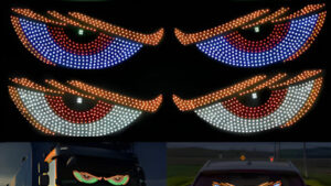 Juego Ojos Leds Decorativos P/Luneta Trasera Auto / Motor / Colores : Medidas : 30cmx12cm / Juego x2/ Tipo Diablo - Mod.L88