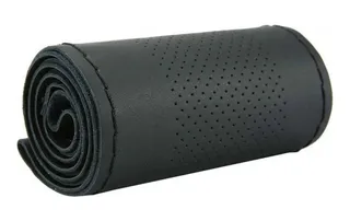 Cubre Volante P/Atar - Coser Cuero Sintetico Textura Micro Perforado 38cm / Negro + Costura negro - Mod.CN38 - Imagen 4