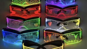Lente Gafa Led Futuristic RGB-Flash P/Fiestas Disfraces / RGB - Multicolor / Rave / DJ / Música Electrónica Cotillón Mod.L2026