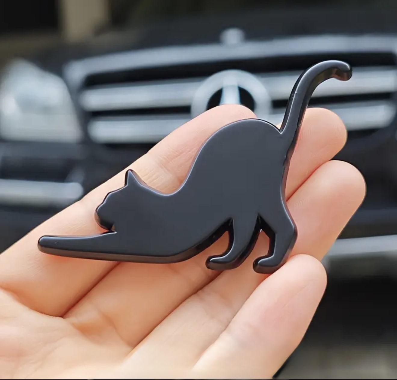 Sticker Insignia Emblema Metálico Autoadhesivo Relieve 3D - Gato / Decorativo / Negro-Rojo-Silver Brillantes / 6.2cmx4.3cm / x Unidad - Mod.CAT20 - Imagen 9