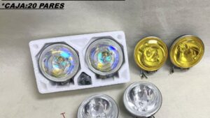 Camineros Focos Redondos + Lamparas Halogenas 11.50cm Automóvil / Moto x Par / Clear o Amarillo - Mod.5928