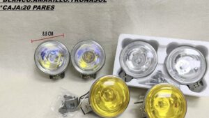 Camineros Focos Redondos + Lamparas Halogenas 3.5´´/8.8cm Automóvil / Moto x Par / Clear o Amarillo - Mod.5809