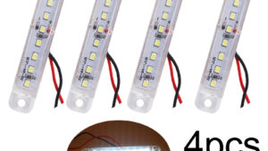 Farolitos Barra 9 Leds Para Trailers / Color Blanco / 1.5cmx10cm / Laterales Camión 12v-24v Uso : Marcha Atras / Laterales / Multiusos / Pack x 4 - Mod.9971