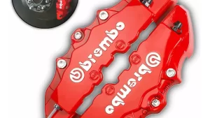Tapas Mordazas de Freno ABS Decorativas Tuning Automotriz / Caliper / Color Rojo / 19cmx5.2cmx4cm / Juego x2 -Mod.S