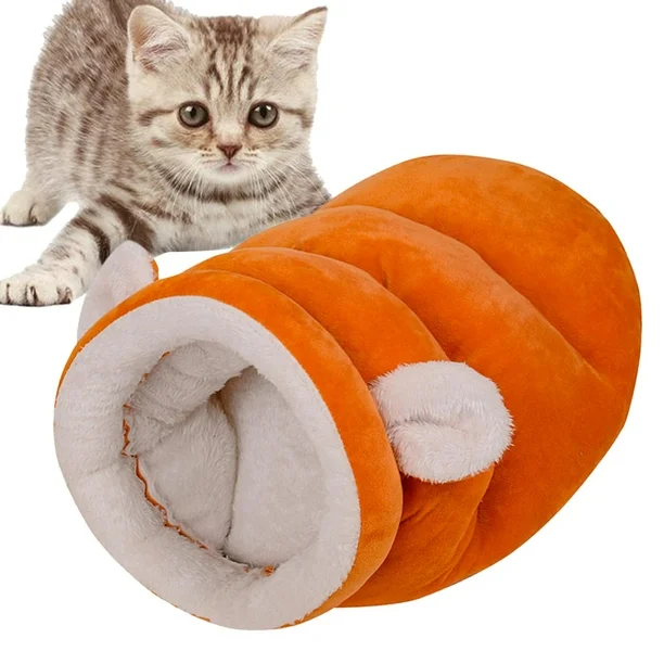 Cama Cucha Sobre/Saco Dormir Tipo Cueva / P/Mascotas Gatos & Perros / Talle M / Naranja - Interior Corderito Sintetico / - 50cmx35cm Mod.RD2502MOR - Imagen 10