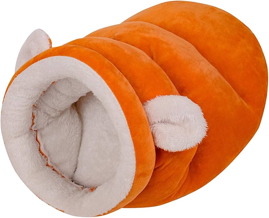 Cama Cucha Sobre/Saco Dormir Tipo Cueva / P/Mascotas Gatos & Perros / Talle M / Naranja - Interior Corderito Sintetico / - 50cmx35cm Mod.RD2502MOR - Imagen 9