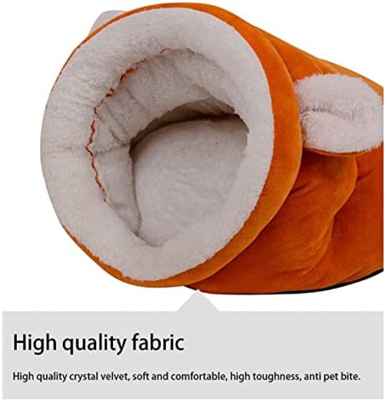Cama Cucha Sobre/Saco Dormir Tipo Cueva / P/Mascotas Gatos & Perros / Talle M / Naranja - Interior Corderito Sintetico / - 50cmx35cm Mod.RD2502MOR - Imagen 6