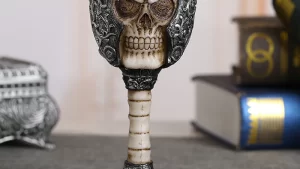Copa Cádiz  Calavera + Casco / Medieval / Material : Imágenes Medievales Resina & Recipiente Acero Inoxidable / Vinos - Champagne - Cocktail Etc. / 8x17.5cm /Capacidad 200ml  - Mod.SKA34