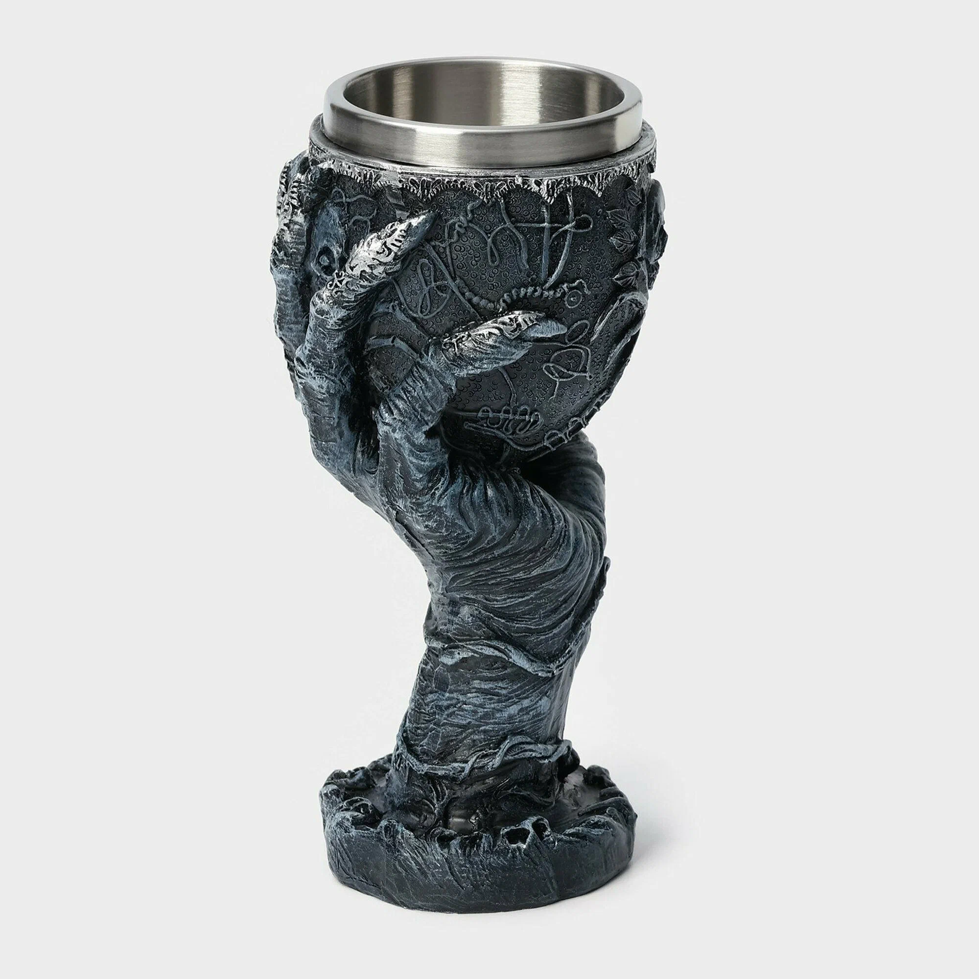 Copa Cádiz Decorativa Dragon Nórdico Medieval / Material : Imágenes Medievales Resina & Recipiente Acero Inoxidable / Vinos - Champagne - Cocktail Etc. / 8x17.5cm /Capacidad 200ml - Mod.DRA61A - Imagen 8