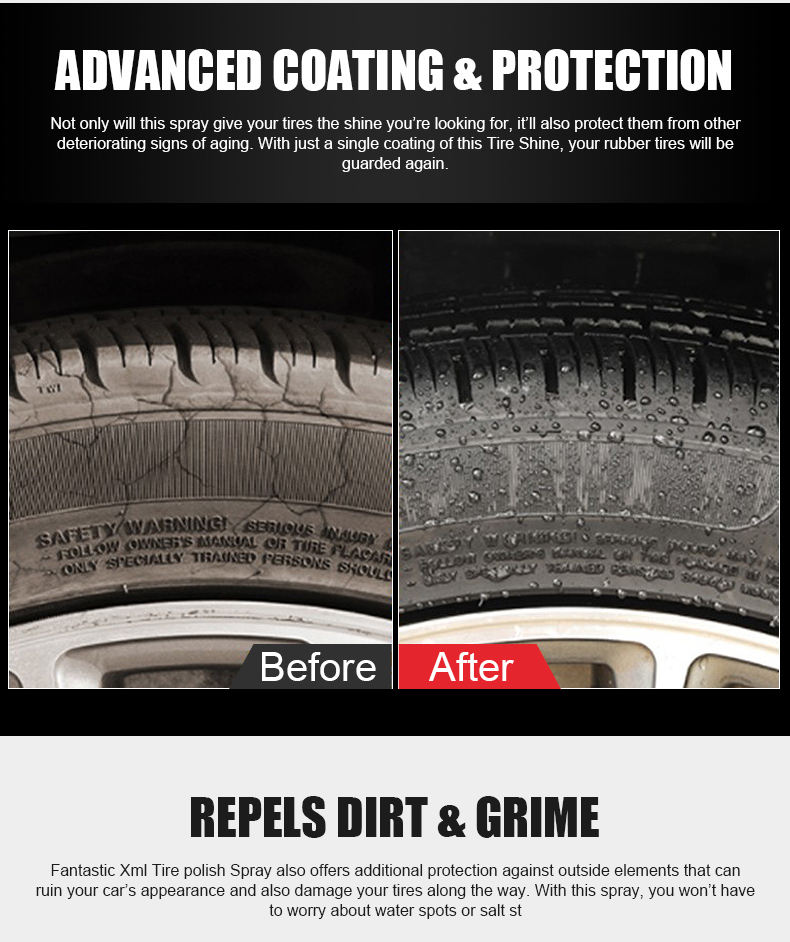 Renovador Abrillantador Neumáticos Automóvil / Tire Shine FANTASTIC XML / Nano Technology / Aspecto Húmedo / 500ml - Mod.550 - Imagen 10