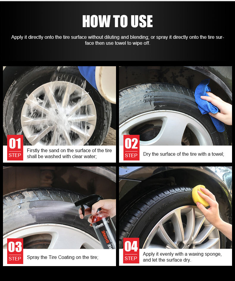 Renovador Abrillantador Neumáticos Automóvil / Tire Shine FANTASTIC XML / Nano Technology / Aspecto Húmedo / 500ml - Mod.550 - Imagen 11