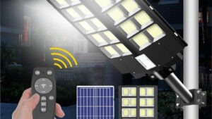 Foco Solar 2000w-720 Leds C/Soporte Metal + 4 Films Colores / Sensor Movimiento / Fotocélula / Control Remoto Mod.7386