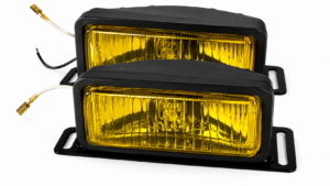 Camineros Focos Rectangulares + Lamparas Halogenas 15cmx6cmx6.5cm Profundidad / Automóvil / Moto x Par / Rainbow o Amarillo Mod.WJ3076-RY/Y