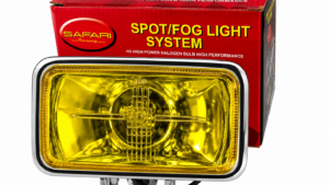 Caminero Foco Rectangular + Lampara Halogena 16cmx8.5x5.5cm Profundidad / Automóvil / Moto x Par / Amarillo - Mod.HY041Y