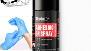 Cemento Contacto Spray/Aerosol - SLENDER 400ml + Gafa Protectora + Par Guantes Nitrilo Descartables