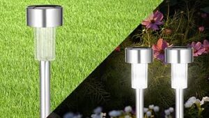 Foco Farolito Solar Led P/Jardínes - Caminos - Masetas C/Estaca / Decorativo / Impermeables / Luz Calida / 4.6cmx32cm / Unidad - Mod.DXDX-3