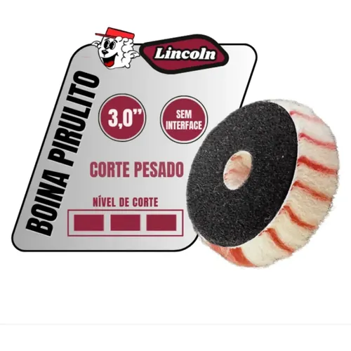 Pad Corderito 1 Faz - Lana Pirulito LINCOLN / 3¨-75mm / Corte Alto Sin Interfase / P/Pulidora DA-Doble Accion / Lana Blanca+Roja / Corte Lijado 1200 - Mod.320577 - Imagen 9
