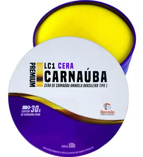 Cera Pasta Carnauba Wax Premium LC1-LINCOLN / Tipo1 / Máxima Concentración Carnauba 30% / Incluye Esponja Aplicadora / Automotriz / Brillo Extremo & Gran Durabilidad / 100grs - Mod.536 - Imagen 2