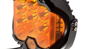 Caminero Foco 9 Leds 12v-50w+Luz Posición Amarilla / Luz Ambar / Anti-Neblina / Redondo / 12.5cm /Automóvil / Moto / Unidad - Mod.1232