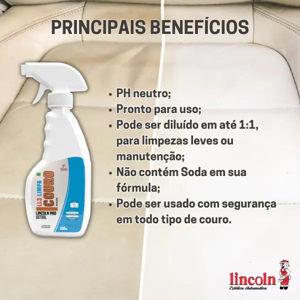 Leather Limpiador Cuero LL3-LINCOLN / Limpieza & Cuidado del Cuero Automóvil / Hogar / 500ml - Mod.321314 - Imagen 4