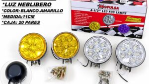 Camineros Focos Redondos / 8 Leds / 11cm / (   )w / Automóvil / Moto x Par / Amarillo - Clear / Mod.8010L